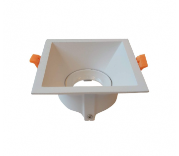 SINGLE SQUARE RECESSED SPOTLIGHT DOWNLIGHT DEEP WITH GU10 HOLDER - ADJUSTABLE ANGLE