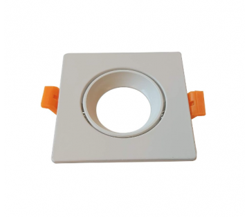 SINGLE SQUARE RECESSED SPOTLIGHT DOWNLIGHT WITH GU10 HOLDER - ADJUSTABLE ANGLE
